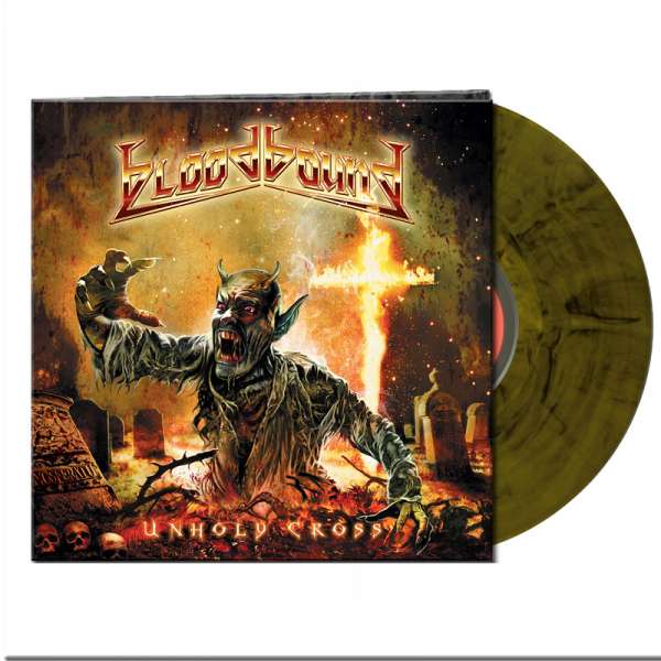 BLOODBOUND - Unholy Cross - Ltd. Gatefold CLEAR YELLOW/BLACK MARBLED LP - DE Exclusive!